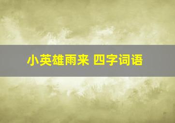 小英雄雨来 四字词语